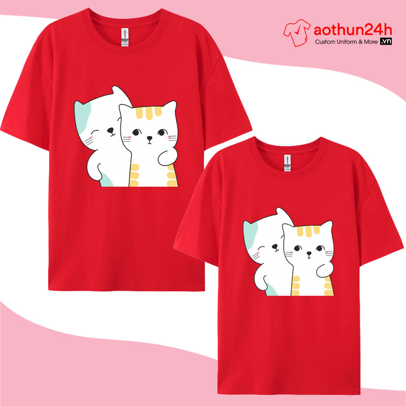 Áo đôi với bff cute cat AD0420