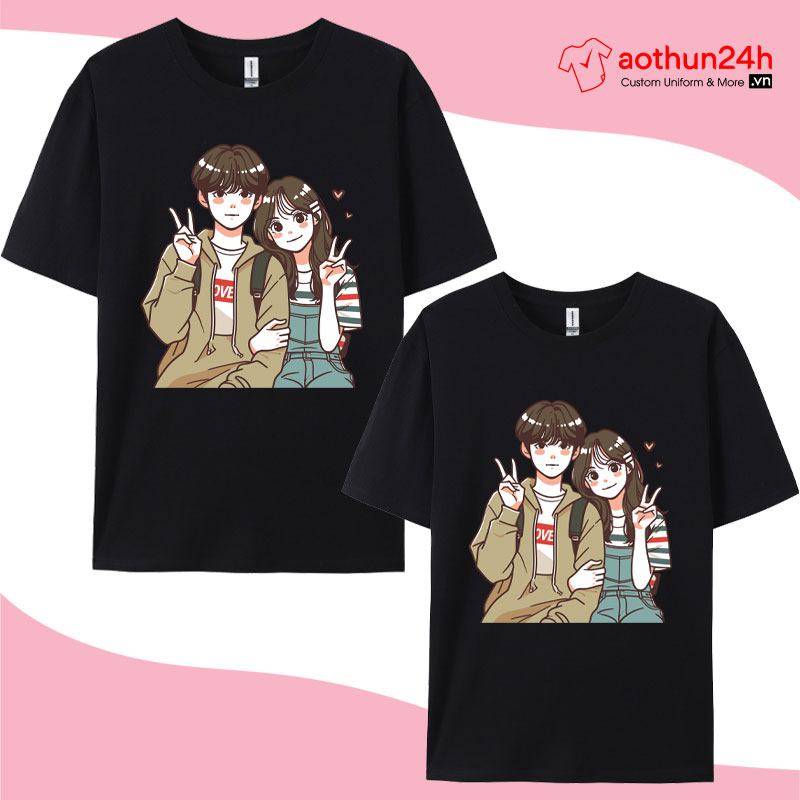 Áo Thun Đôi In Hình Theo Yêu Cầu Đẹp Tốt