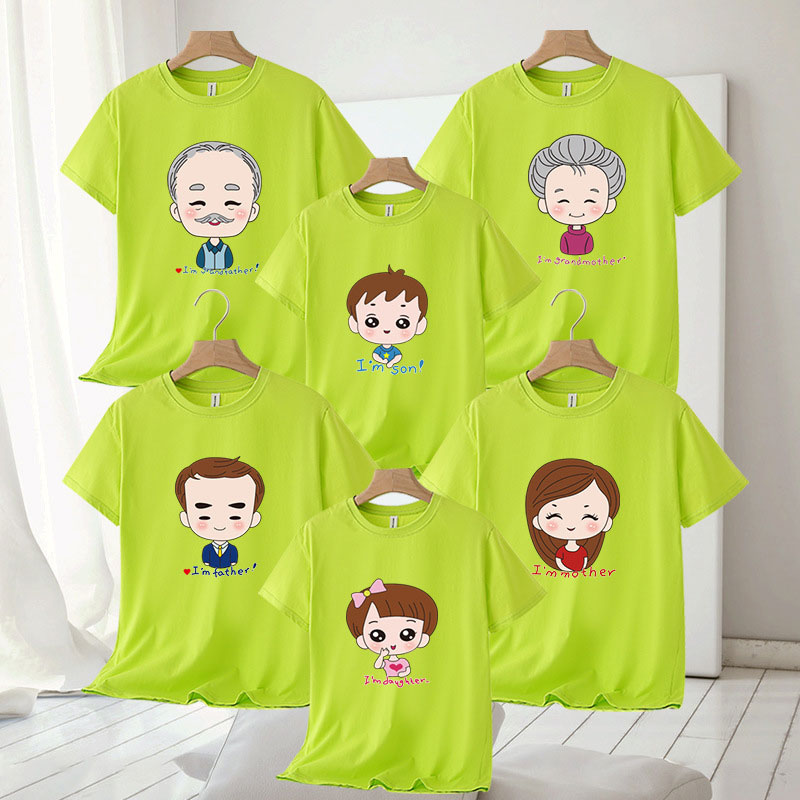 Áo thun in hình chibi thanh viên trong gia đình