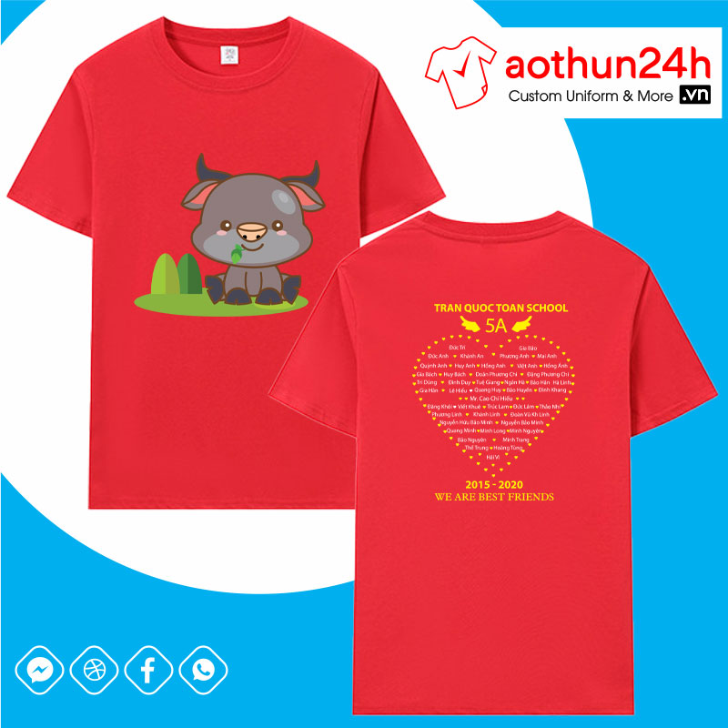 Áo Lớp 5A Cổ Tròn "We Are Best Friends" - Thể Hiện Tình Bạn Thân Thiết