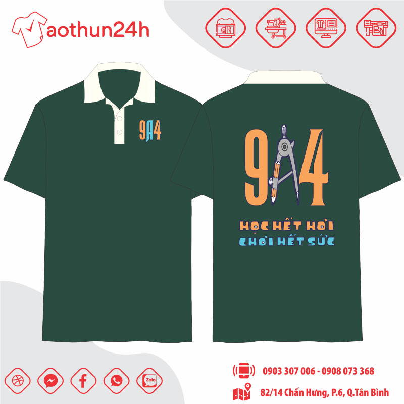 áo lớp, áo lớp có cổ tay lỡ, thiết kế áo lớp, áo lớp tại tphcm, Áo thun 24h.