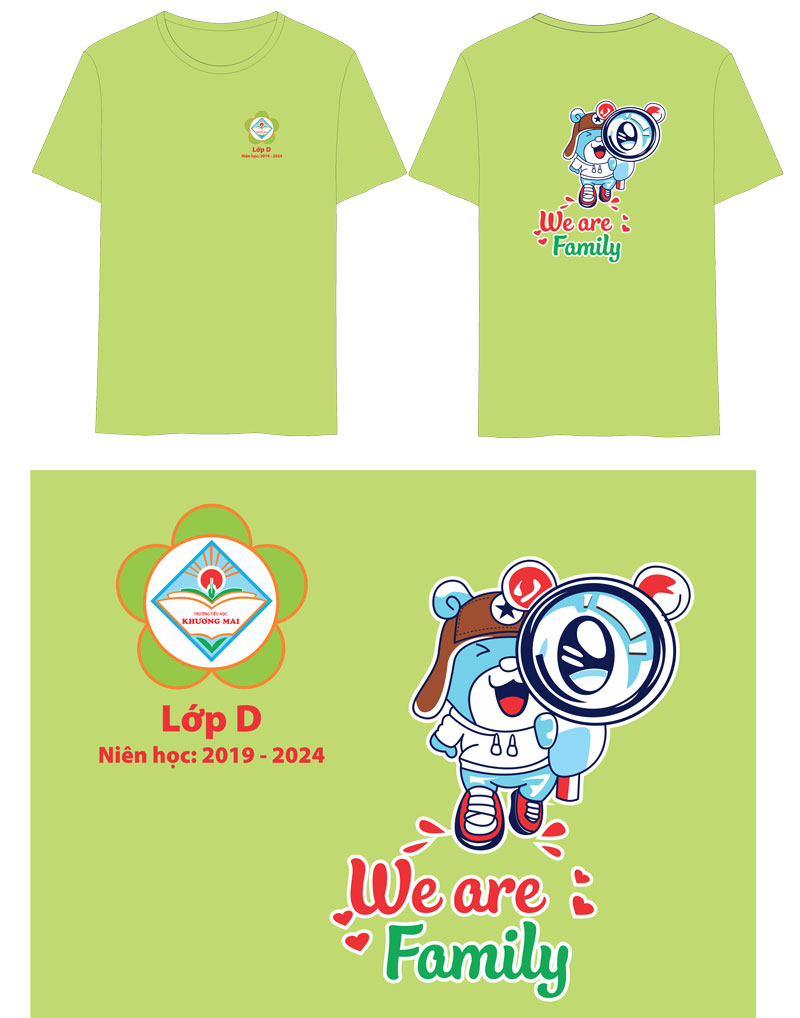 Áo lớp khương mai We are one family 1708