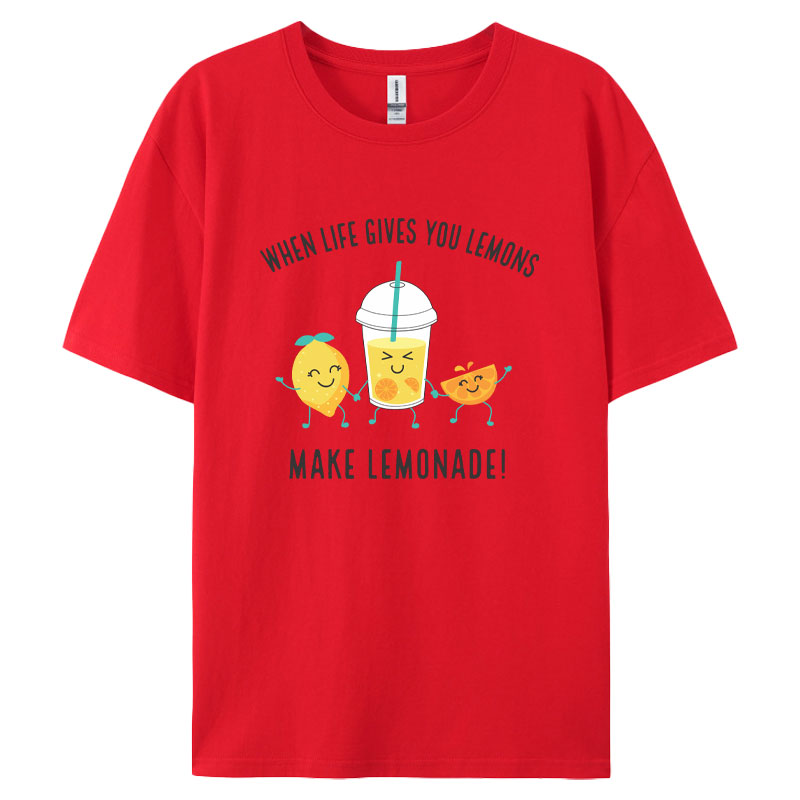 Áo Thun Nam Nữ In Hình Dễ Thương "When life gives you lemons"
