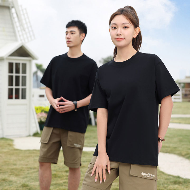 Áo Thun Cotton Unisex Cổ Tròn, Phom Rộng Tay Lỡ 240801