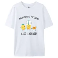  Áo Thun Nam Nữ In Hình Dễ Thương "When life gives you lemons"