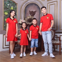 Áo gia đình màu đỏ in logo Tân Sửu dễ thương AG0670
