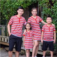Áo váy gia đình kẻ sọc màu đỏ kiểu cổ tròn đẹp (AG0661)
