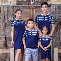 Áo váy gia đình sọc xanh (AG0649)